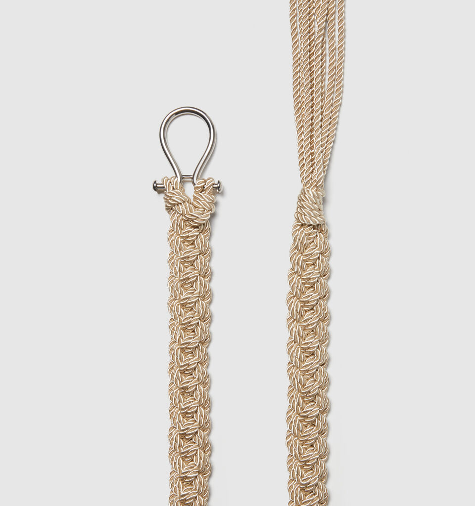 Woven belt with fringe - women's belts - Beige | Sisley image number 2